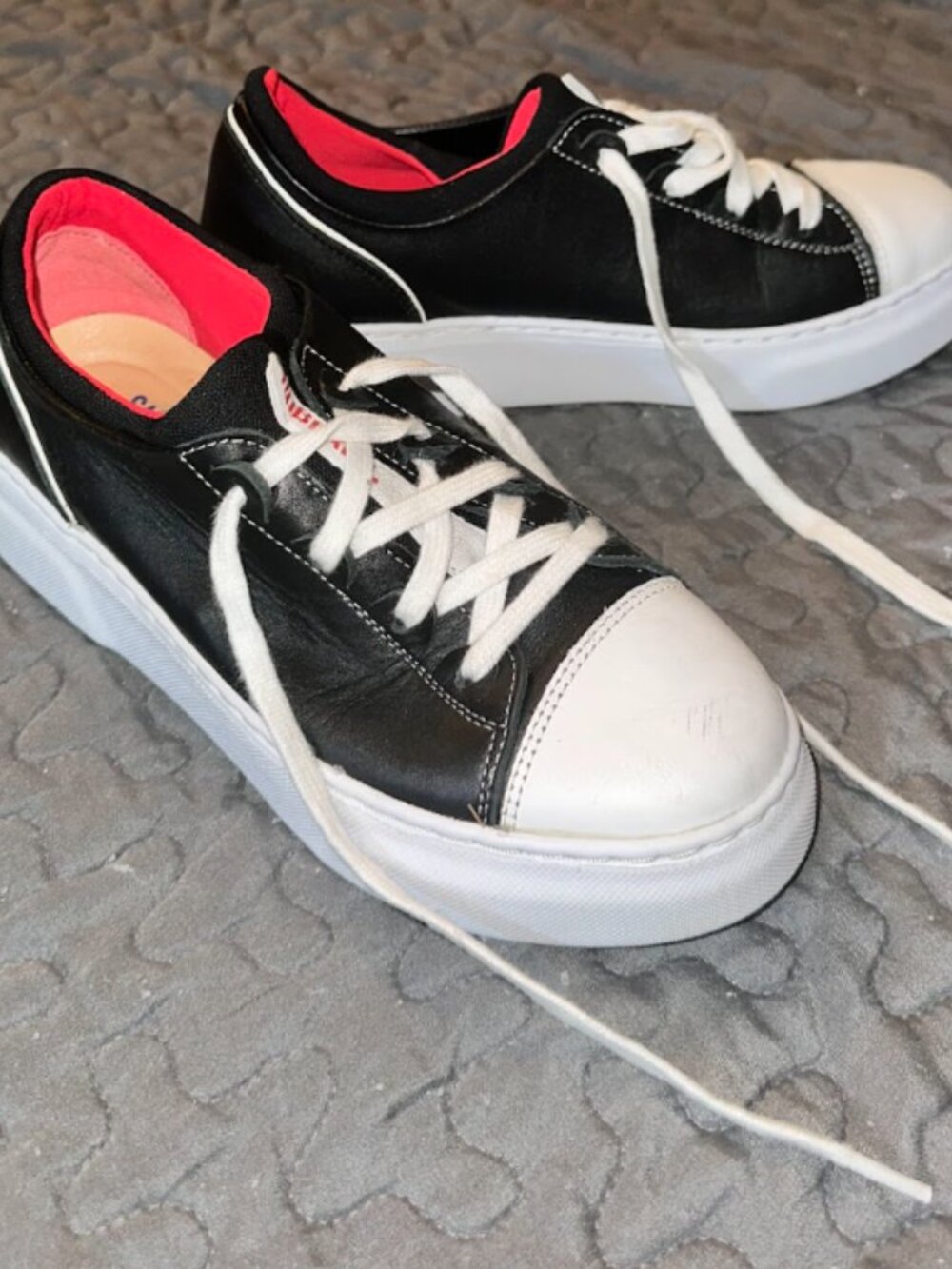 Samuel Hubbard Sunset Leather Sneakers Black White Women's US 6 EU 36.5